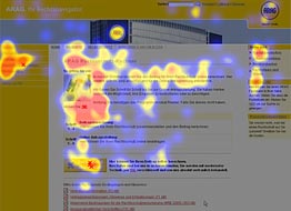Eyetracking: Heatmap einer Produktseite im Usability-Test