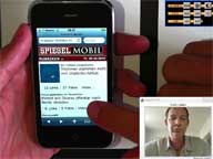 Mobile Usability - Screenshot der Aufzeichnung aus einem Test mit Kamera direkt am Handy